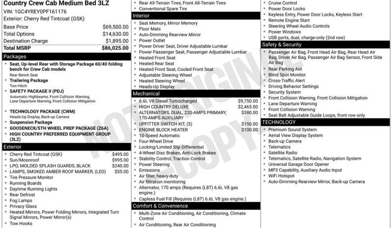 2023 Chevrolet Silverado 2500HD High Country – CC260734A full
