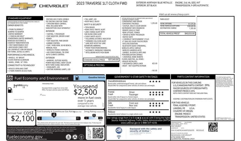 2023 Chevrolet Traverse LT – BCP0499 full