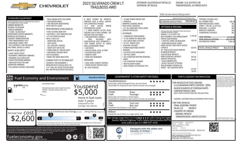 2023 Chevrolet Silverado 1500 LT Trail Boss – CCP0167 full