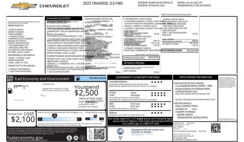 2023 Chevrolet Traverse LS – BCP0535 full