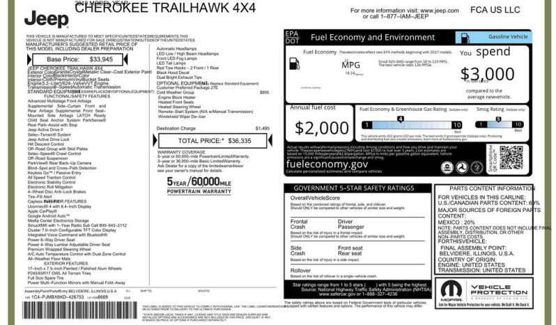 2019 Jeep Cherokee Trailhawk – BC262667A full