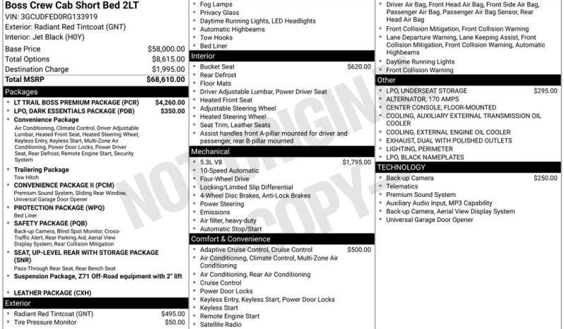 2024 Chevrolet Silverado 1500 LT Trail Boss – CC260920A full
