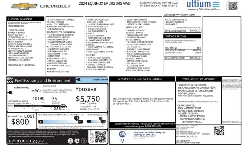 2024 Chevrolet Equinox EV RS – BCP0512 full