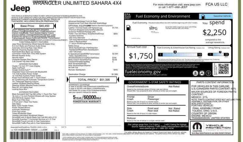 2022 Jeep Wrangler Unlimited Sahara – CC260895A full
