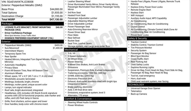 2019 Buick Enclave Essence – CC260872A full