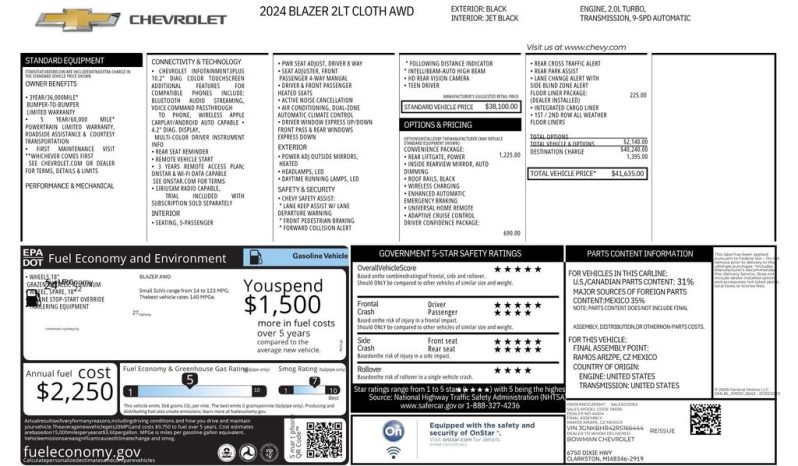 2024 Chevrolet Blazer LT – BC263009A full