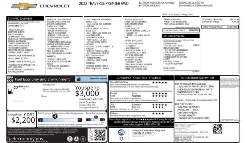 2023 Chevrolet Traverse Premier – BCP0466 full