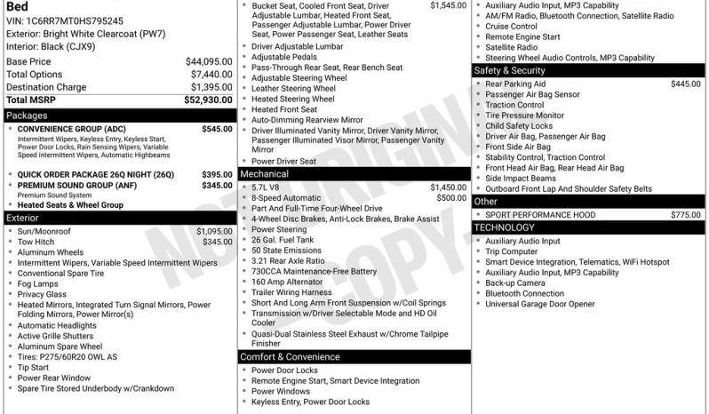 2017 Ram 1500 Night – CC260788A full