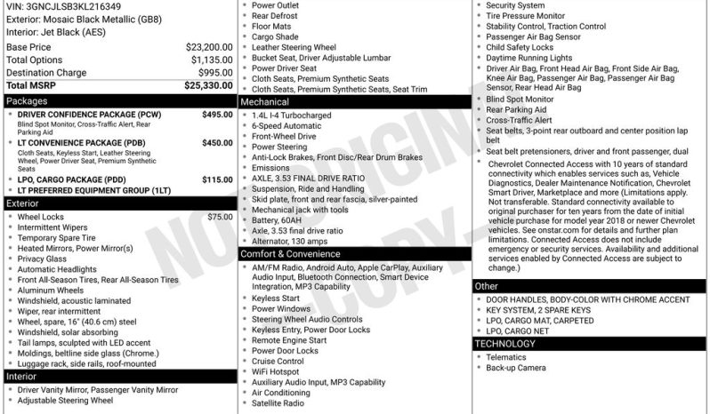 2019 Chevrolet Trax LT – BC262426B full