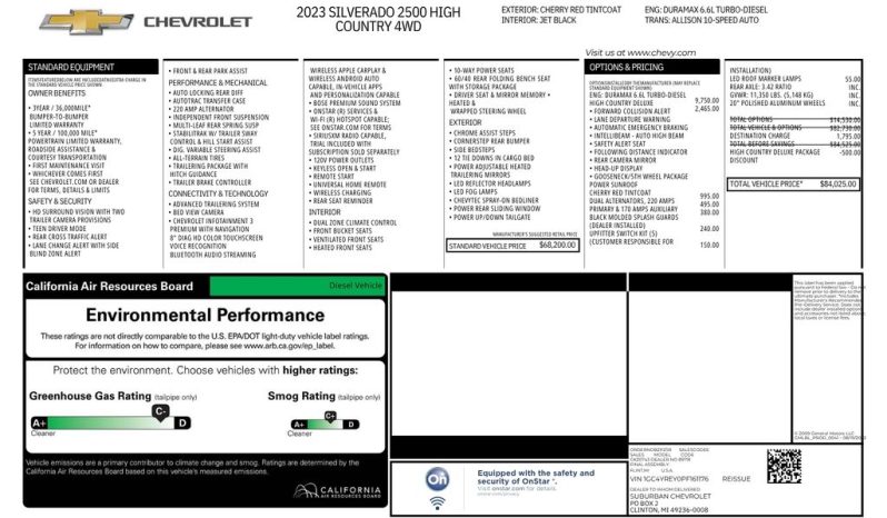2023 Chevrolet Silverado 2500HD High Country – CC260734A full