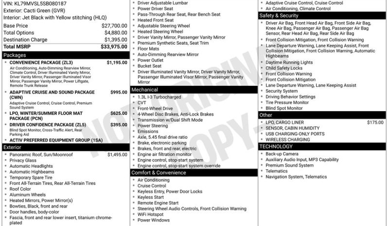 2025 Chevrolet TrailBlazer ACTIV – BCP0488 full
