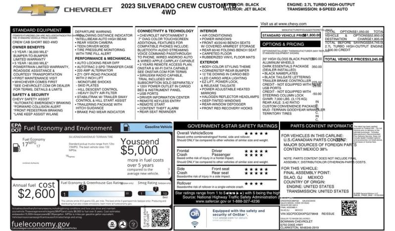 2023 Chevrolet Silverado 1500 Custom Trail Boss – BCP0368 full